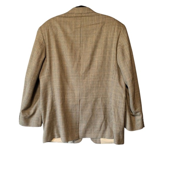 Lauren Ralph Lauren Mens 46R Wool Houndstooth Blazer Sport Coat Tan Brown Canada - Picture 2 of 16